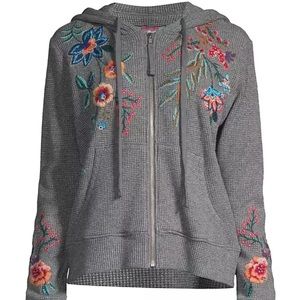 Johnny Was gray thermal hoodie jacket(also listing matching joggers)